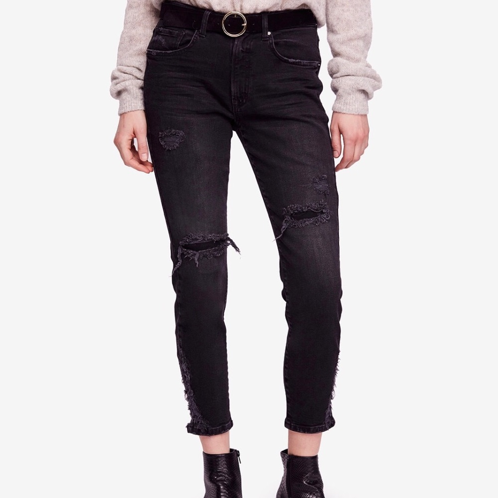 Free people skinny jeans black 26